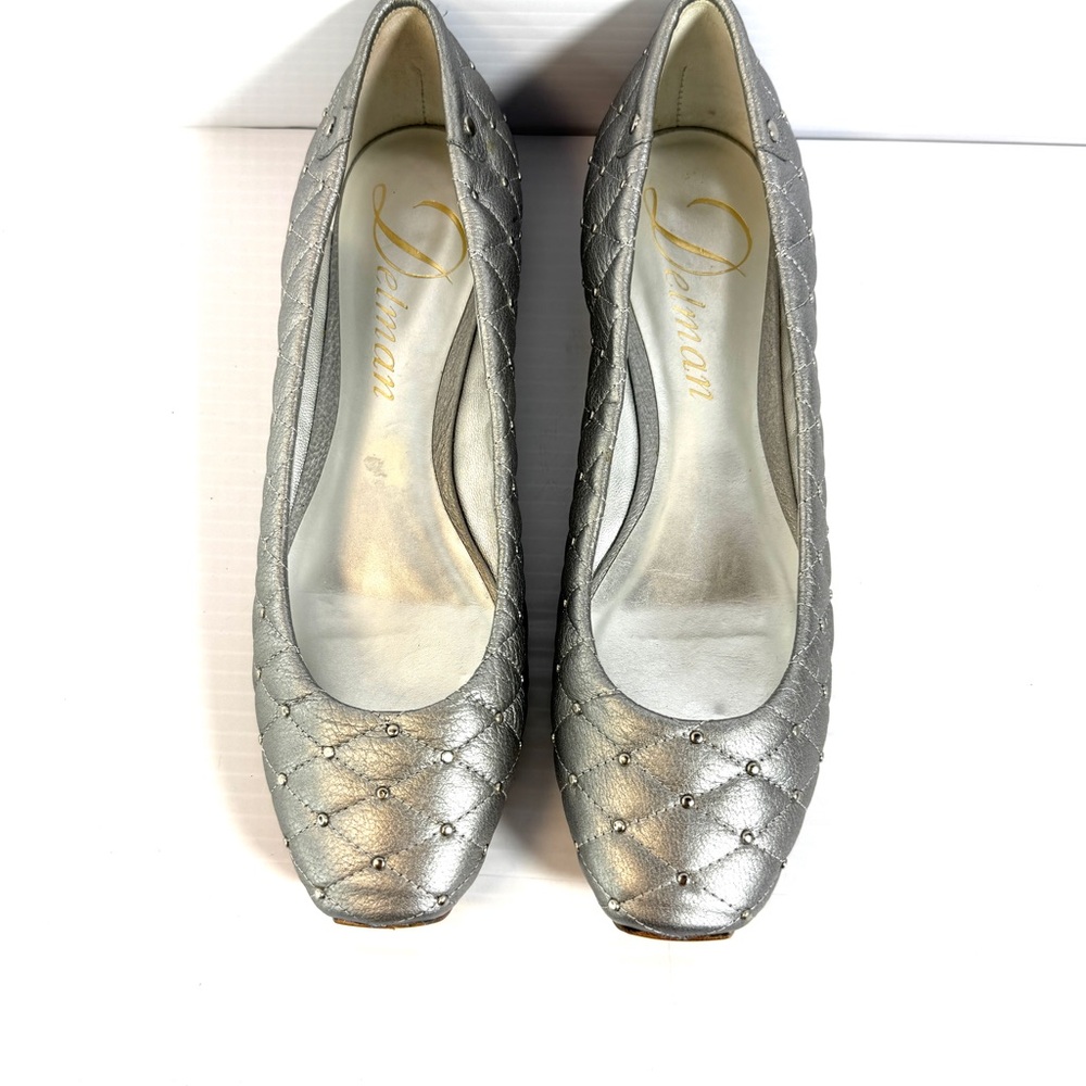 Delman Silver Quilted Women's Shoes